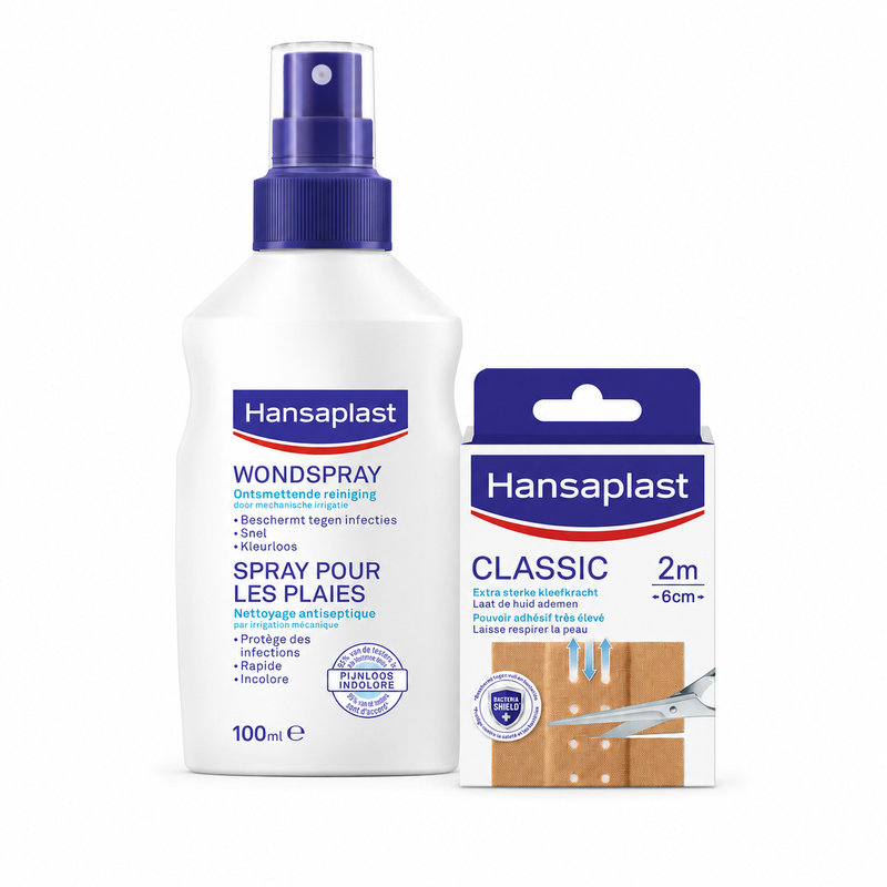 Hansaplast Wondverzorging Essentials – Klassieke Pleisters & Wondenspray
