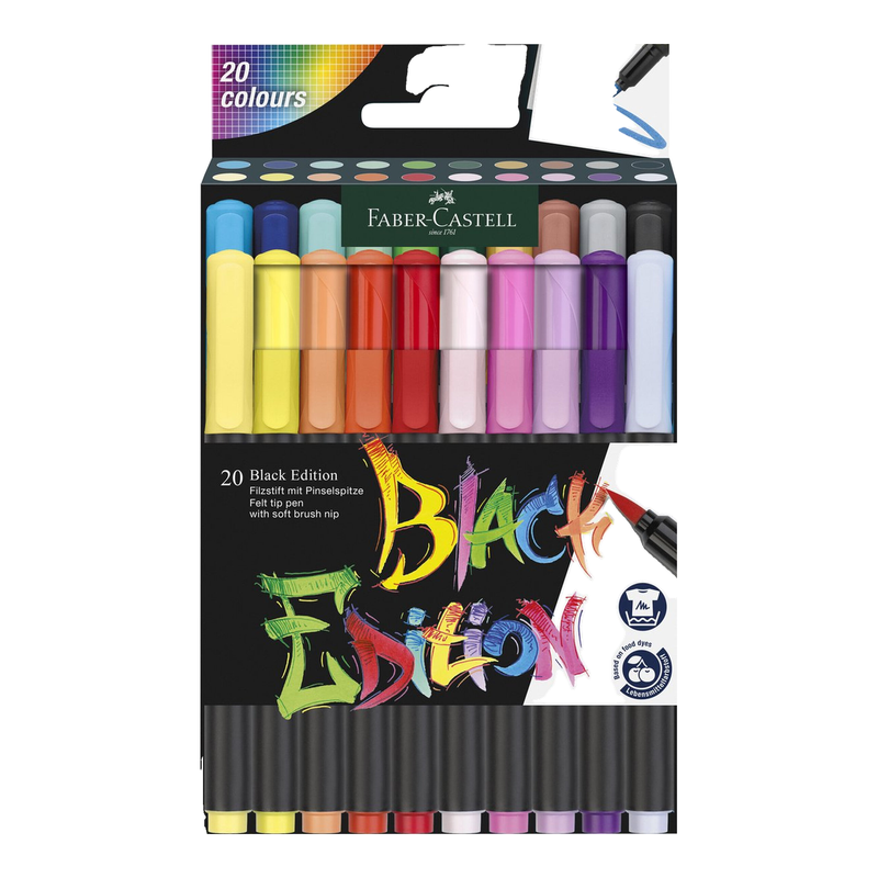 Faber-Castell Penseelset - zwarte editie, 20 stuks