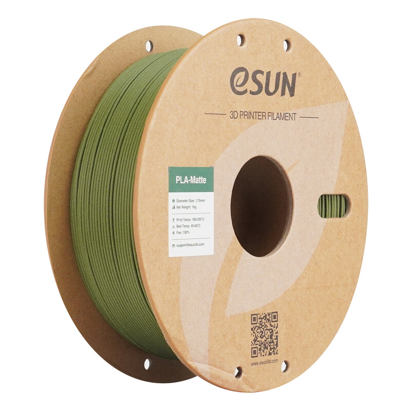 eSUN PLA-Matte 3D-printfilament 1,75 mm - Olijfgroen 1 kg, Geavanceerde matte textuur netjes opgerold eenvoudig te gebruiken 3D-printmateriaal voor FDM-printers