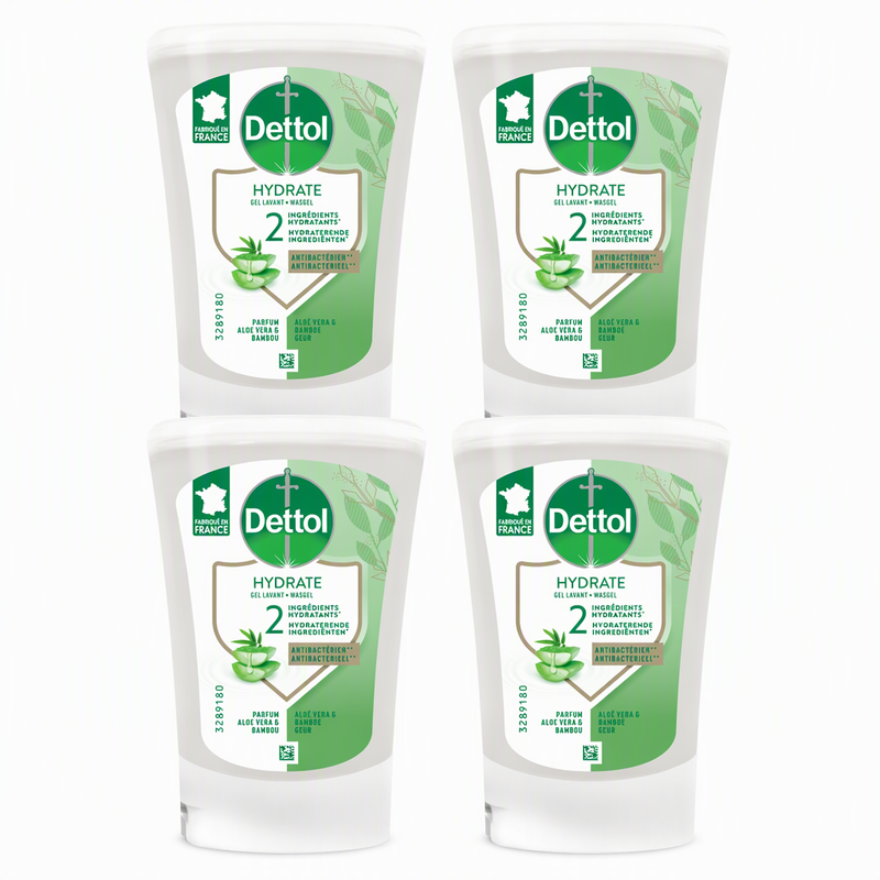 Dettol No Touch navulling hydraterende aloë vera 250 ml (4-pack)
