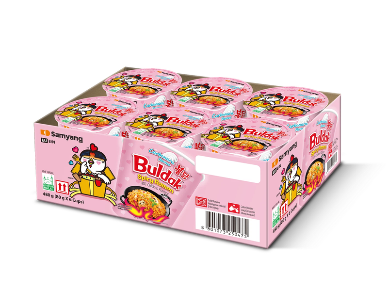Buldak Hot Chicken Ramen Carbonara Small Bowl 80 g*6