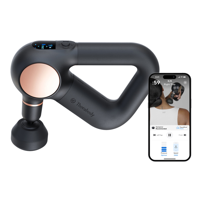 Therabody Black Theragun Sense (1St Generation) Massage Gun With Travel Case, 5 Speeds, 4 Attachments, Visual Guidance, Quitest Operation, App Connectivity,
