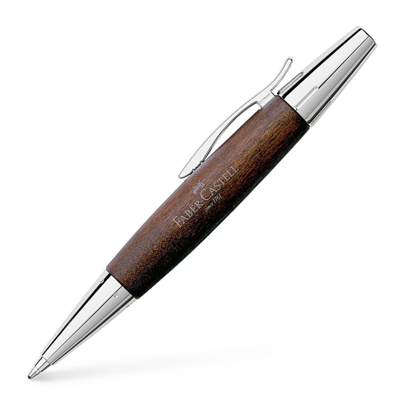 Faber-Castell 148381 - Drehkugelschreiber e-motion Birnbaum, dunkelbraun, Kugelschreiber Mine B, Schreibfarbe schwarz