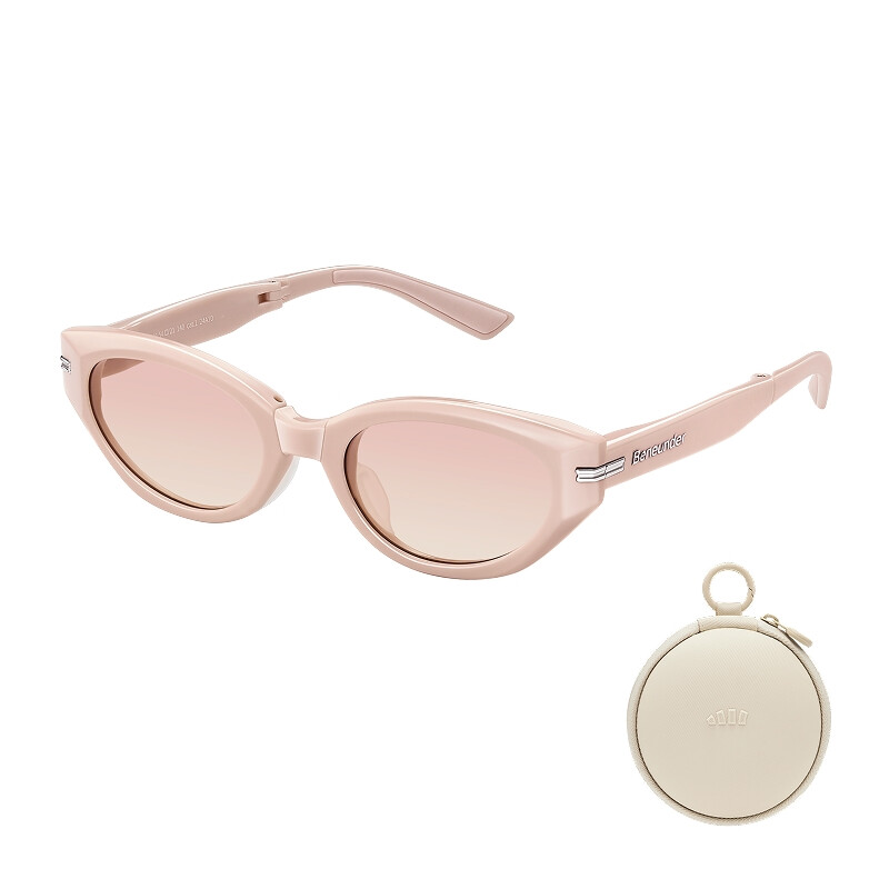 FD315-CN101, Cat-Eye Foldable Sunglasses, Pink Frame, Light Pink Lenses
