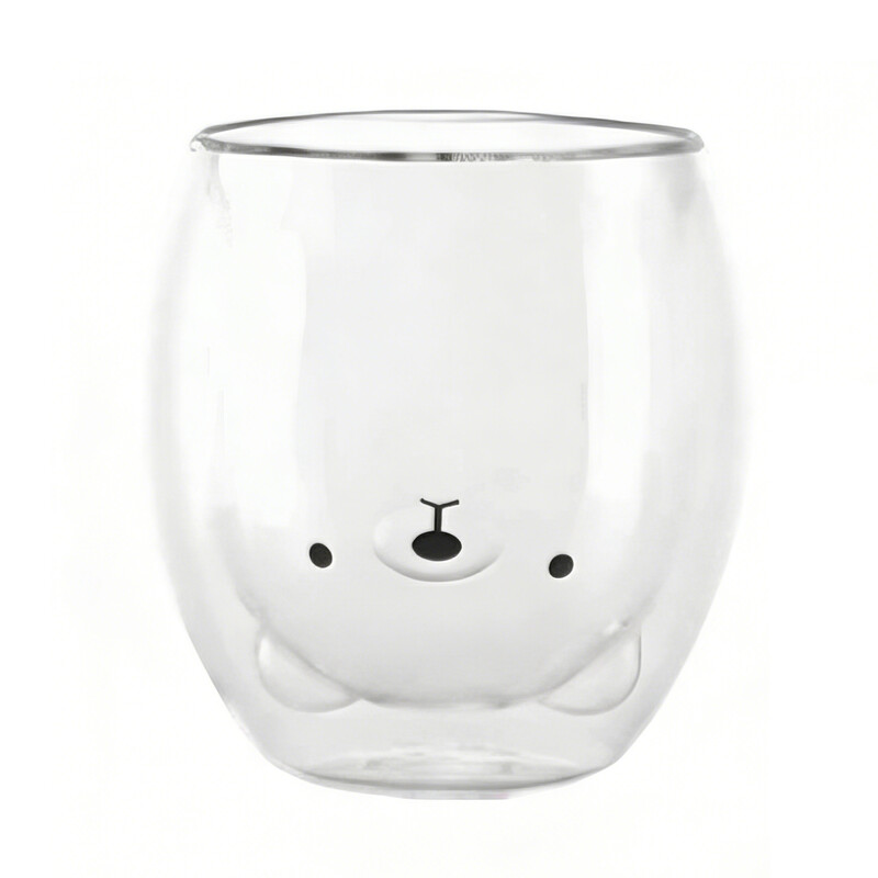 Cute Bear Glass CupTea Glasses Drinking Glasses Coffee Glass 260ml 1pc