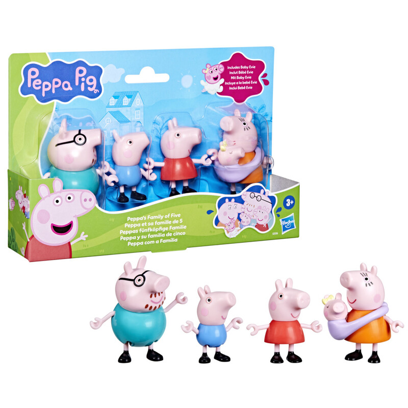 Peppa Pig Pre-school Figures Playset: Family Pack Including Baby Evie, Perfect for Toddler Role-Play and Storytelling Fun