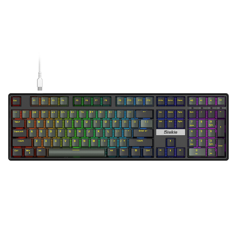 CR108 108Keys Detachable Switch Wired Mechanical Keyboard
