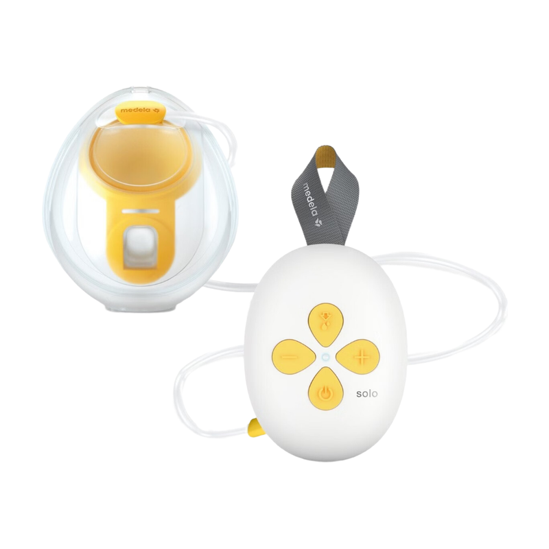 Medela Solo Hands-Free borstkolf – Enkele elektrische handsfree borstkolf – Draagbaar - Transparant/Geel – Inclusief oplaadbare accu