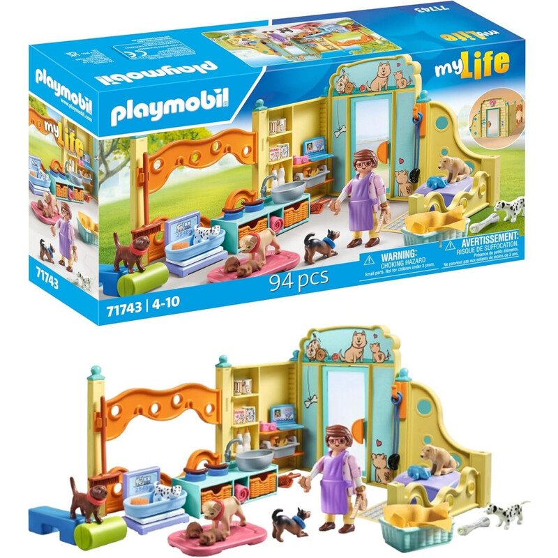 PLAYMOBIL Hundehütte, Hundespielzeug, Kindertierfigur-Set, Spielzeug für Kinder ab 4 Jahren, 71743