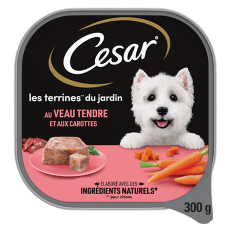 Pâtée Pour Chien Terrine Du Jardin Au Veau Et Aux Carottes Cesar La Barquette De