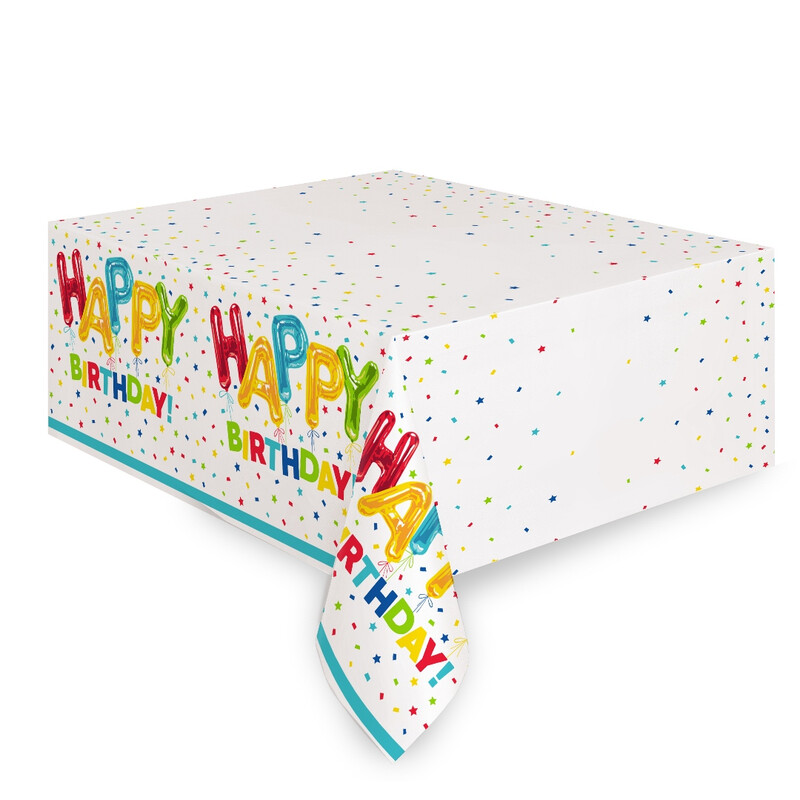 Unique Plastic Table Cover, Balloon Birthday, 1.37 x 2.13m