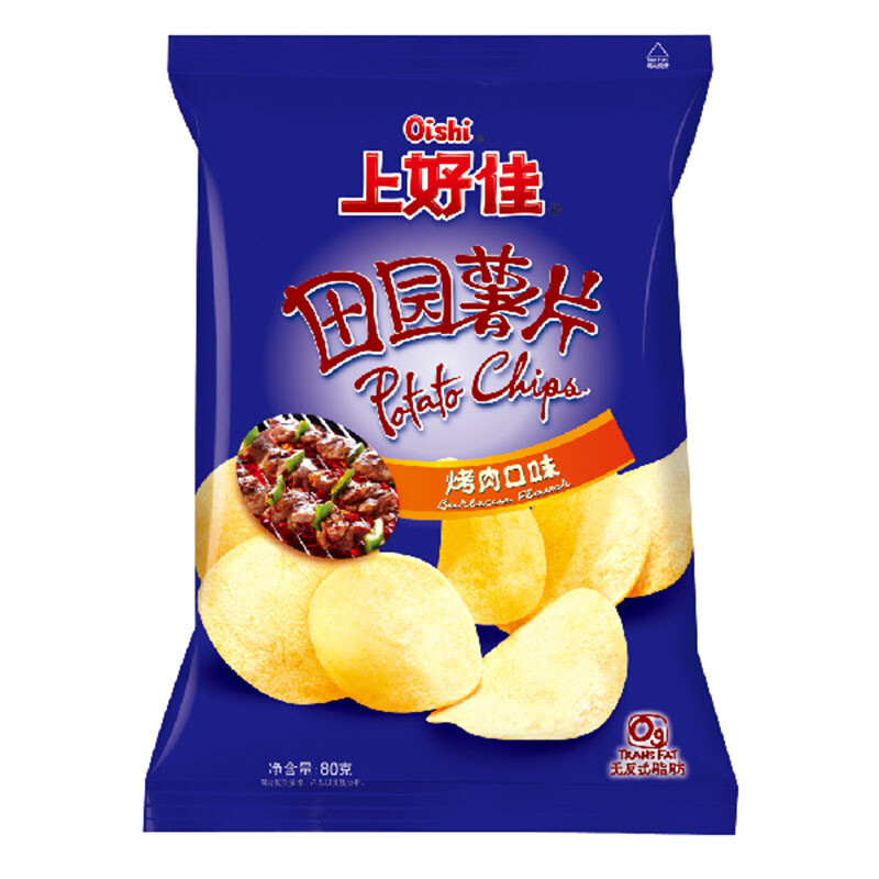 Oishi Kartoffelchips Barbecue-Geschmack 80 g