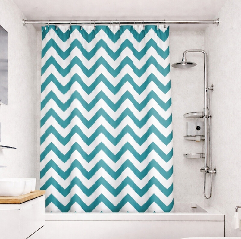 Shower Curtain Chevron Proseal® Aqua 180x180cm