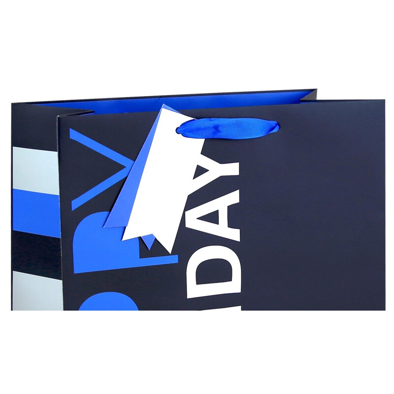 Navy Happy Birthday Bag Medium