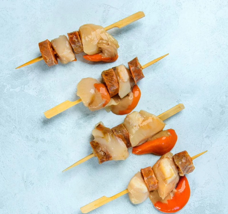 The Fish Society Scallop & Chorizo Skewers - 4 Skewers