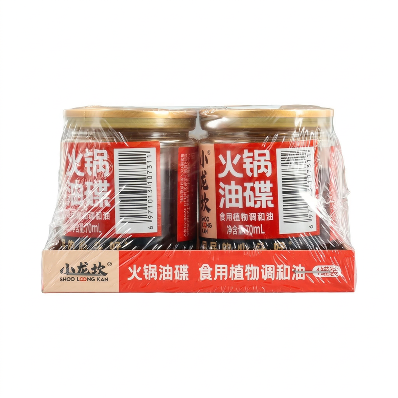 Shoo Loong Kan Hotpot-Öl-Dippgewürz (Gemischtes Pflanzenöl) 4 x 70 ml (280 ml)