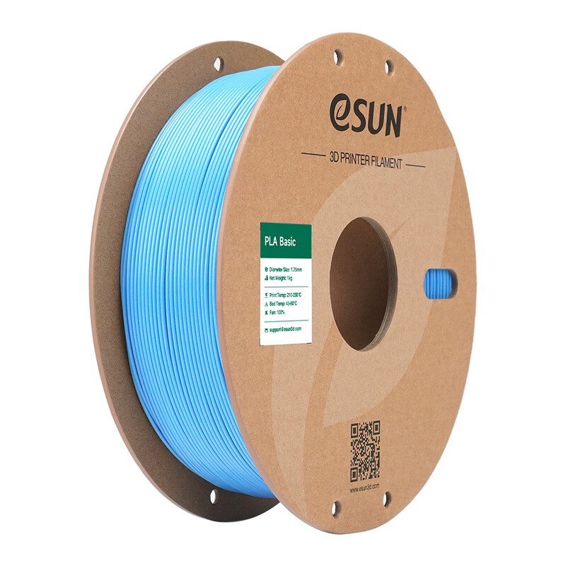 eSUN PLA-Basic 3D-printfilament 1,75 mm - Lichtblauw 1 kg, Hoge snelheid & hoge kosteneffectiviteit geüpgraded PLA 3D-filament voor de meeste printers snelle levering