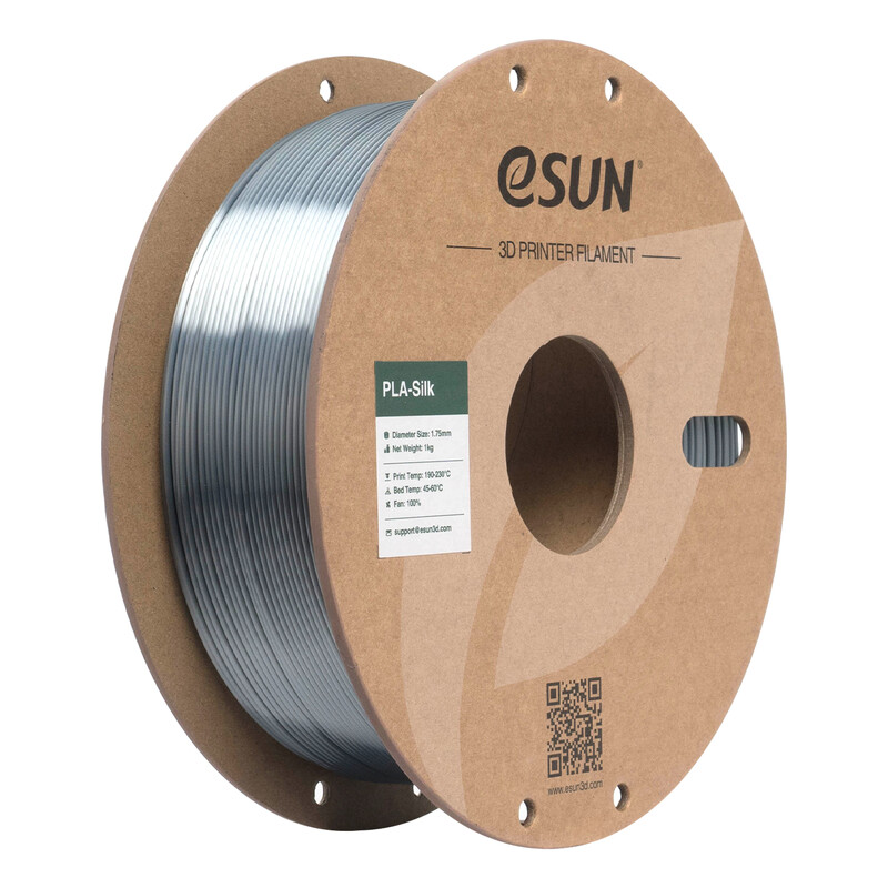 eSUN PLA-Silk Grijs Filament 1,75 mm, Zijdezachte Textuur Soepel Printen 3D Filamenten Voor De Meeste 3D Printers DIY Kunstwerken 1 kg (2,2 lbs) Spoel