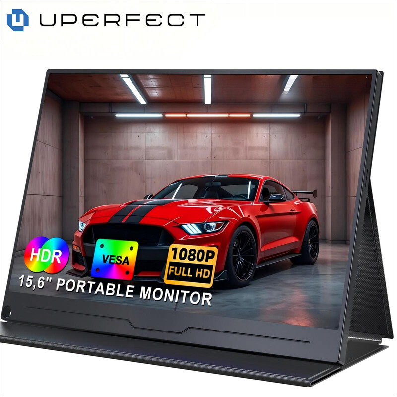Uperfect Portable Monitor 15.6" 1080P Portable Monitor Ips Hdr 1920X1080 Fhd Travel Screen Usb C Gaming Monitor, Dual Speaker External Monitor Hdtv Type-C Vesa For Laptop Pc Phone