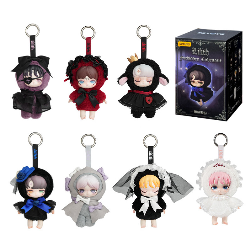 52TOYS Lilith Forbidden Covenant Serie Blind Box Dunkel-Gothic Vinyl-Plüsch-Anhänger Anime-Sammelfigur Schreibtischdekoration Geburtstagsgeschenk Eine Zufällige Figur Pro Bestellung