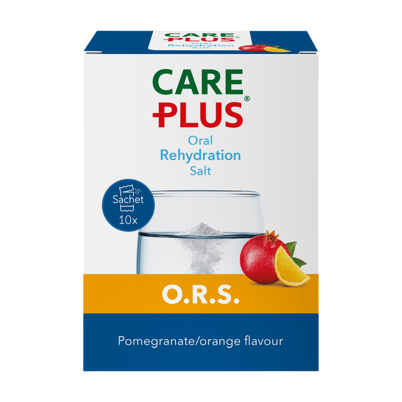 Care Plus O.R.S. - Sel de réhydratation orale, grenade/orange, 10 sachets