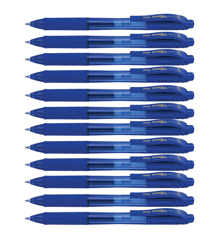 EnerGel X 0.7 Retractable Gel Pen Blue Pack of 12