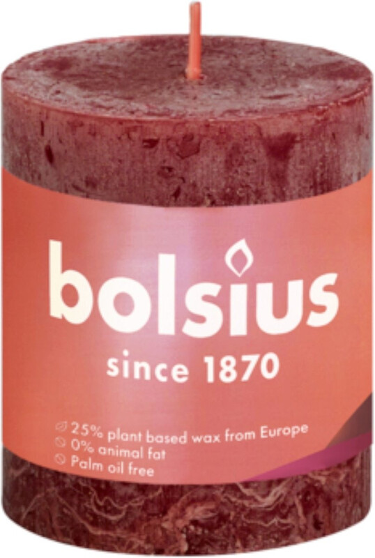 BOLSIUS Rustic Shine Stompkaars 8 cm Fluweelrood