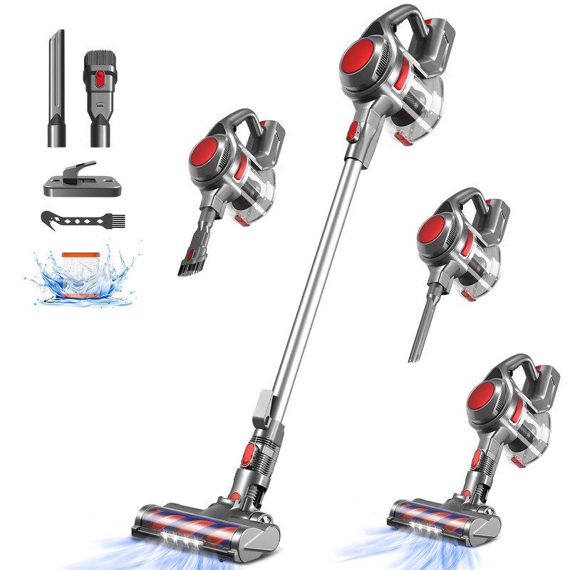 [Summer Deals - €55.98 with free next day delivery] Daynee Cordless Vacuum Cleaner, 50 min | 50 kPa Cordless Vacuum Cleaner with 1.6 L Dust Container, Cordless Vacuum Cleaner, Hard Floor, Carpet and Pet Hair, Model XL618A