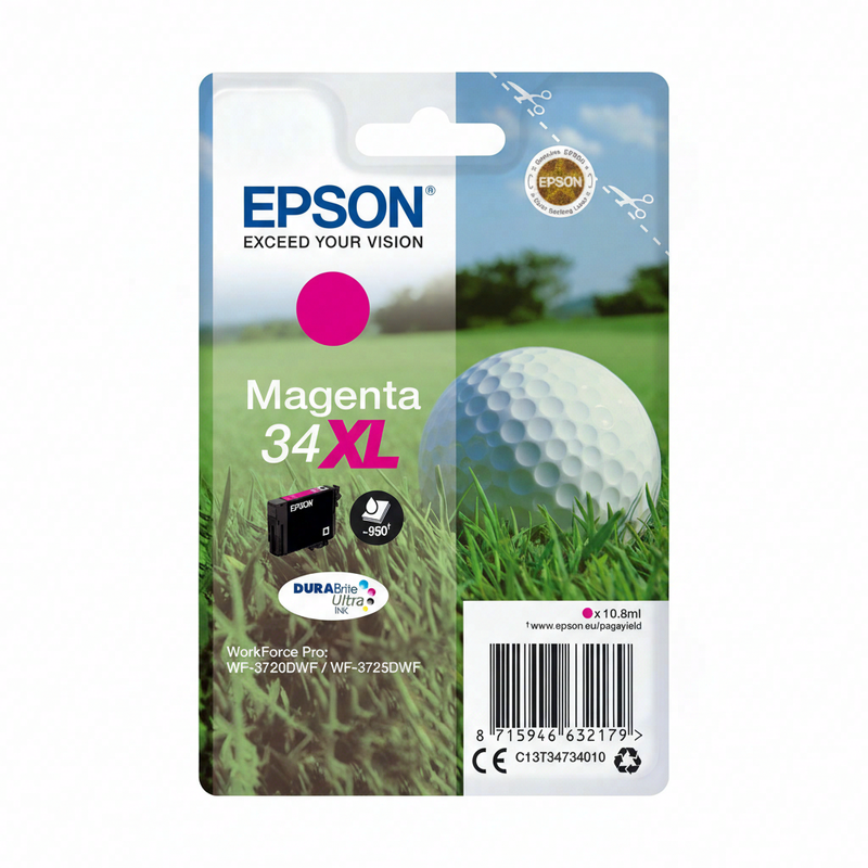 Epson inktcartridge Golfbal 34XL magenta enkelverpakking DURABrite Ultra inkt