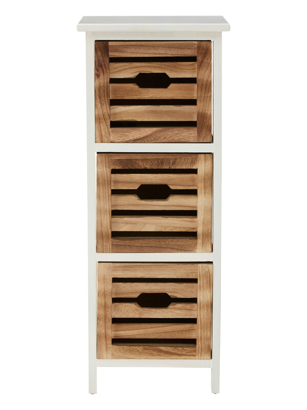 Storage Unit Portsmouth 3 Drawer White/Natural