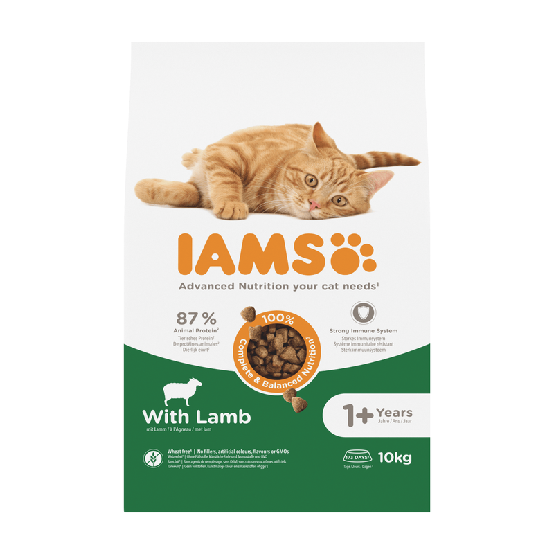 IAMS kattenvoer voor volwassen katten met lam 10 kg