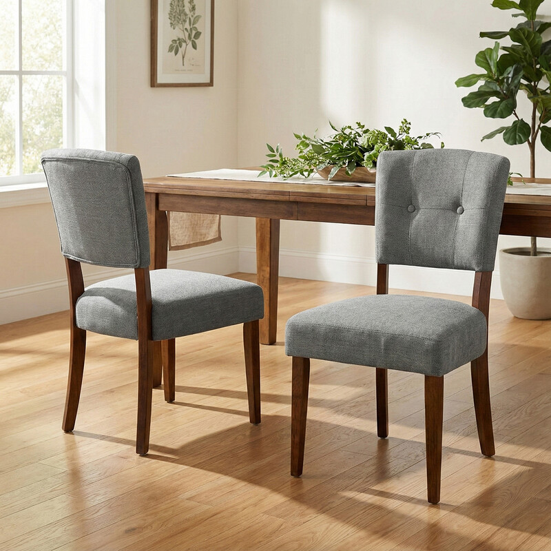Dining Chairs Oakridge Dark Grey/Walnut 2pcs