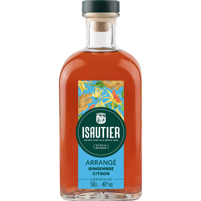 Liqueur À Base De Rhum Arrangé Gingembre Citron Isautier La Bouteille De 50cl
