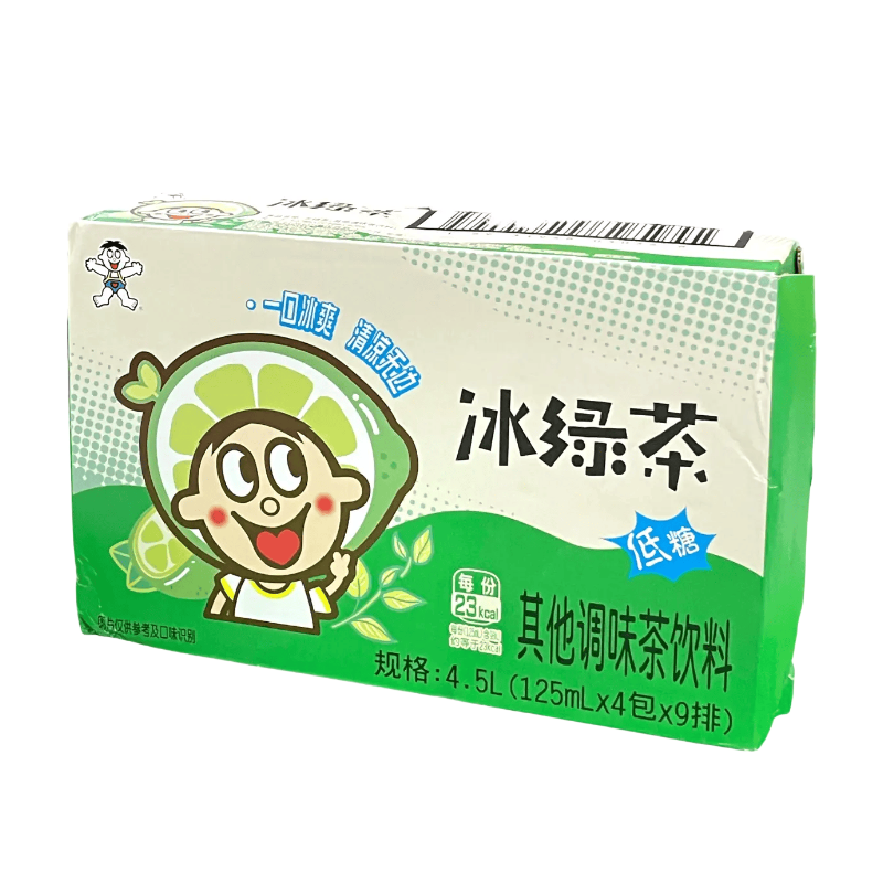 WANT WANT IJsgroene theedrank (suikerarm) 125ml*4*9