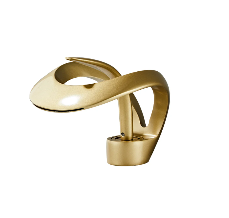 Elegant Waterfall Bathroom Basin Tap Single Lever Handle Solid Brass in Gold