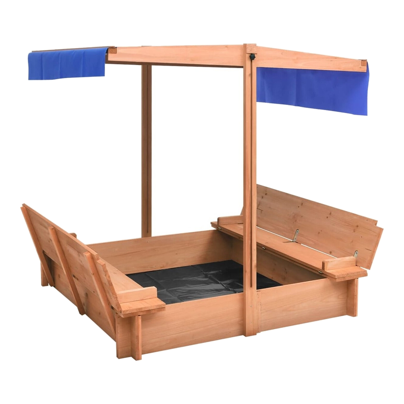 vidaXL Zandbak met dak 112 x 112 x 112 cm vurenhout