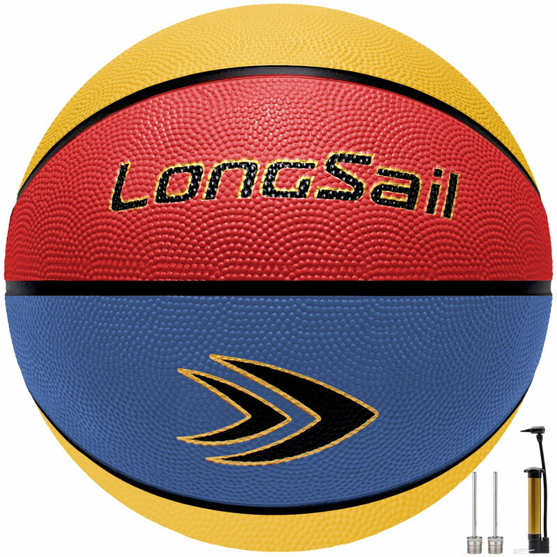 High-quality Rubber Basketball（29.5"） Size7# Red/Yellow/Blue