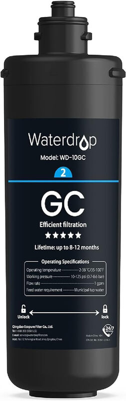 Waterdrop WD-10GC Ersatzfilter für Untertisch-Wasserfiltersystem Waterdrop TSA & TSB 3-Stufen-Untertisch-Wasserfiltersystem