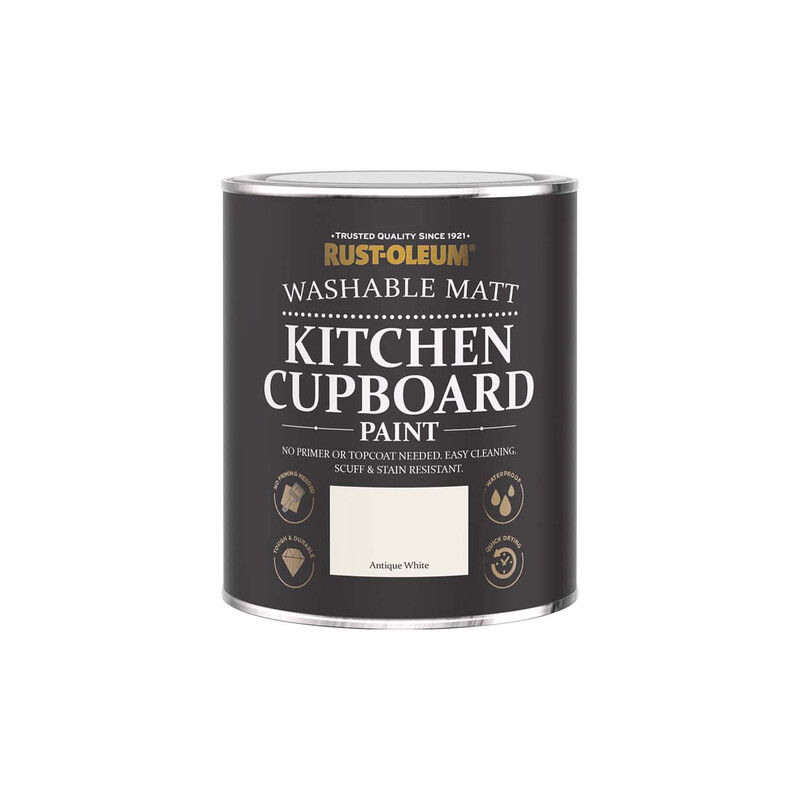 Rust-Oleum Matt Kitchen Cupboard Paint Antique White 750Ml