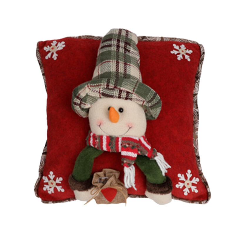 1Pc 16.14in/41cm Christmas Pillow Covers Cute 3D Snowman Reindeer Cushion Covers Holiday Pillow Cases for Sofa, Couch, Bed(Snowman)