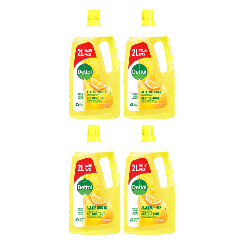 Dettol Nettoyant multi-usages - Citron pétillant - 4 x 2 L