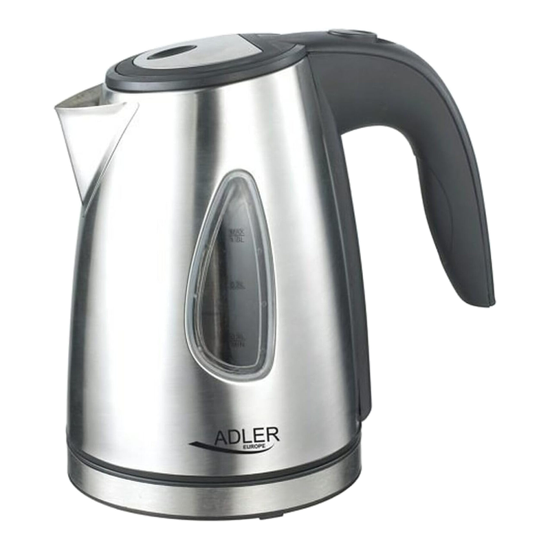 ADLER AD 1203 Elektrischer Wasserkocher, 1 L, Metall, Silber