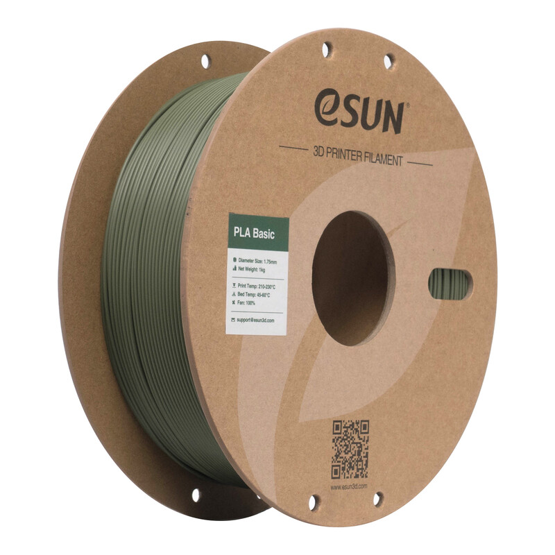 eSUN PLA-Basic 3D-printfilament 1,75 mm - Olijfgroen 1 kg, Hoge snelheid & hoog kosteneffectief geüpgraded PLA 3D-filament voor de meeste printers snelle levering