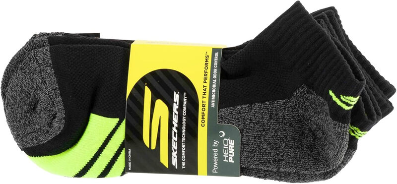 Skechers Herren 3er-Pack 1/2 Terry Viertelsocken Schwarz 41-46