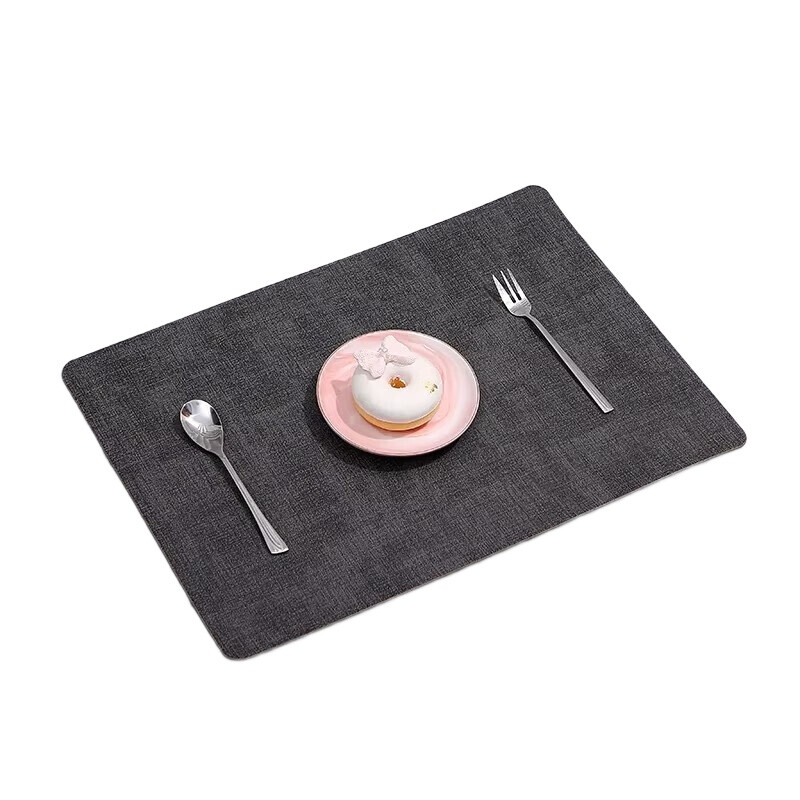 4-Piece Non Slip Table Placemats Heat Resistant Kitchen Dining Mats Dark Gray