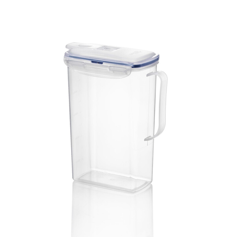 LocknLock Kühlschrank-Kanne/Trinkkrug, 2 L, Transparent, Klappdeckel/Präziser Ausgießer/Zweiseitig verriegelbare auslaufsichere Dichtung/BPA-frei/Mikrowellengeeignet/Gefriergeeignet/Spülmaschinenfest (nur oberer Korb) 2 L