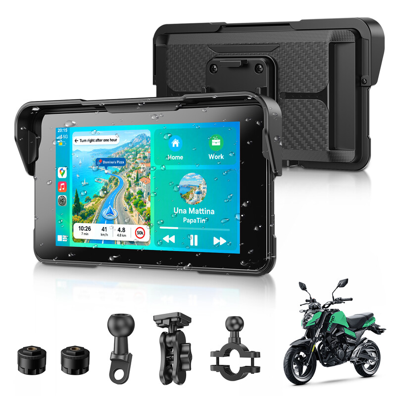 【Herfst Special】ESSGOO 5 Inch Motorfiets CarPlay Displa...