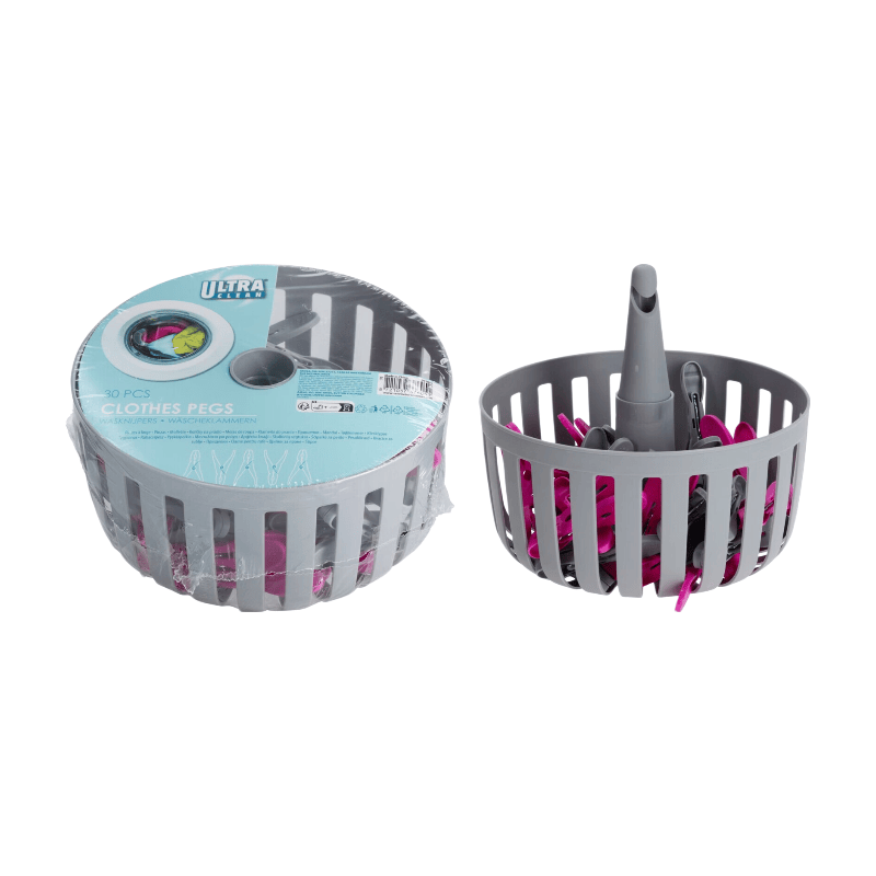 Panier à pinces à linge avec 30 pinces