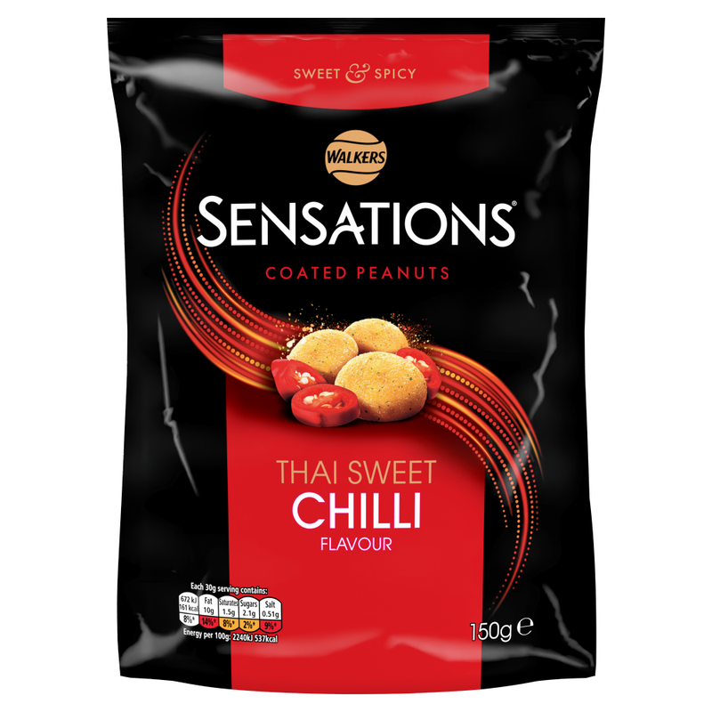 Walkers Sensations Coated Peanuts Thai Sweet Chilli 150G