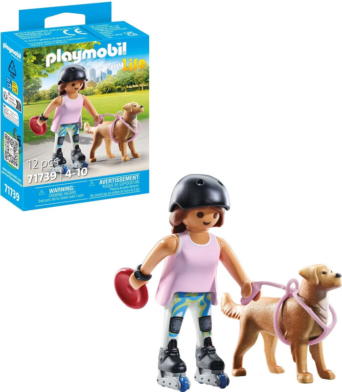 PLAYMOBIL 71739 Rollschuh-Mädchen mit Retriever